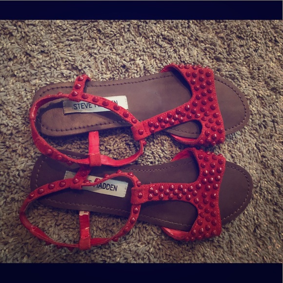 Red Steve Madden sandals - Picture 1 of 4